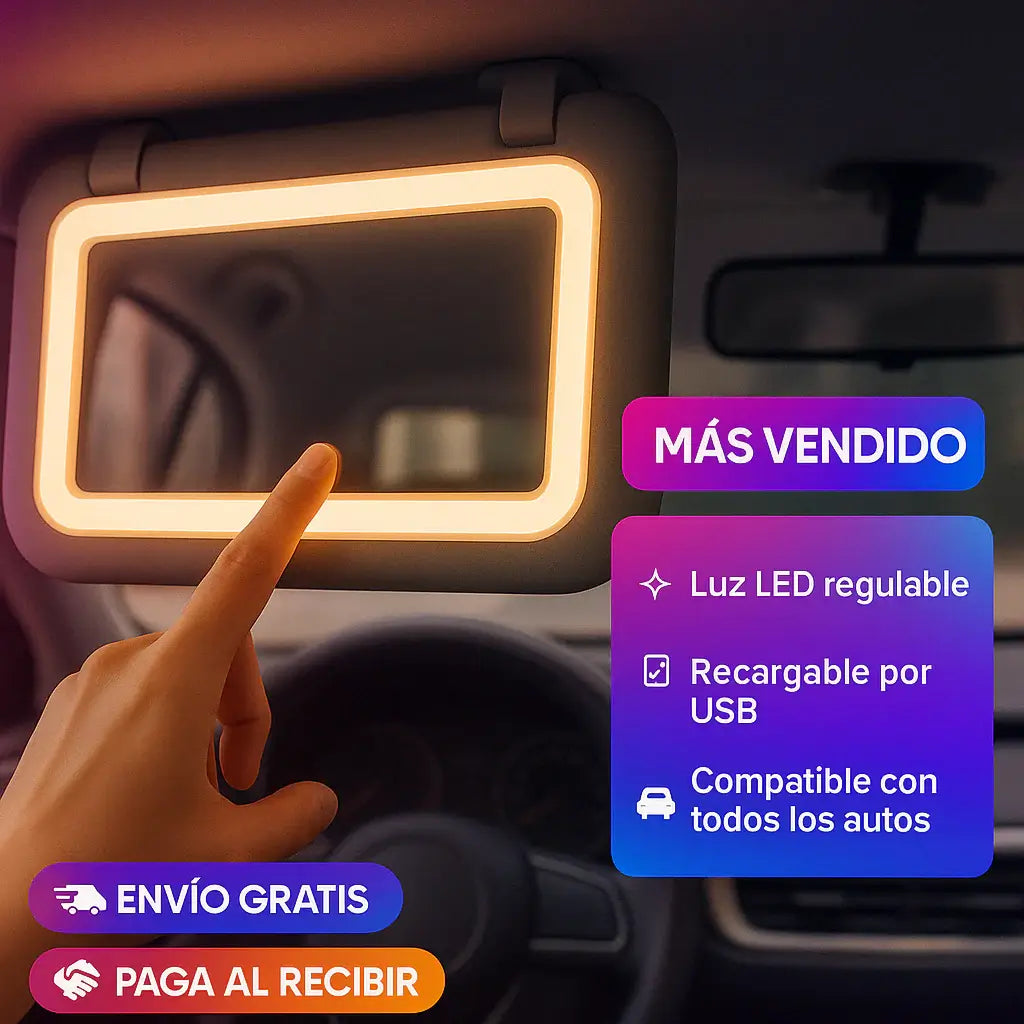 AutoGlam™ ESPEJO LED PARA AUTO PREMIUM