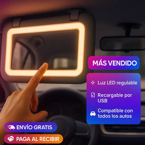 AutoGlam™ ESPEJO LED PARA AUTO PREMIUM