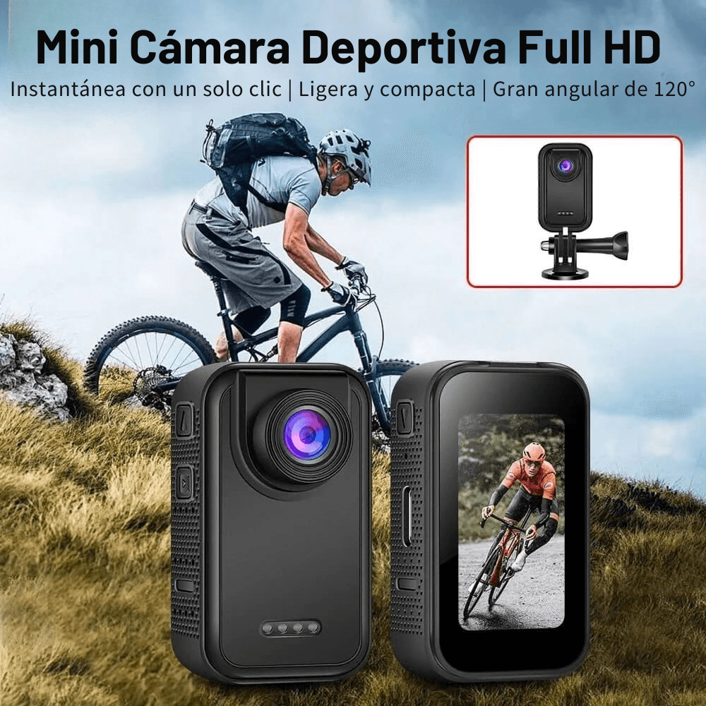 Mini Cámara Deportiva Imantada Full HD